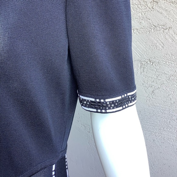 Escalier Sheer Black Sweater Dress with Beaded Accents - Picture 5 of 9